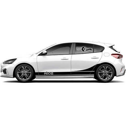 Paire Ford Focus ST 2017 - 2022 Wave ST-Line EcoBoost Stripe Rocker panel Vinyl Decal Sticker Graphic
