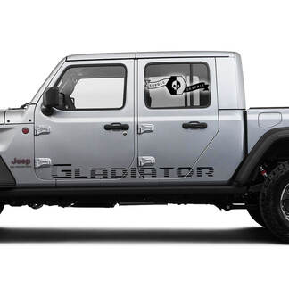 Paire Jeep Gladiator portes USA drapeau côté bascule panneau vinyle graphique autocollant autocollant
