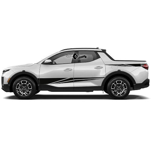 Kit d'autocollants en vinyle à triple bande latérale tranchante pour Hyundai Santa Cruz