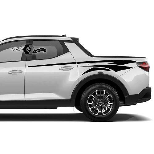 Kit d'autocollants vinyl bandes latérales style tribal pour Hyundai Santa Cruz