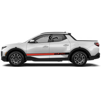 Paire Hyundai Santa Cruz Modern Rally Side Rocker Panel 2 Couleurs Autocollants en Vinyle Kit Graphique
