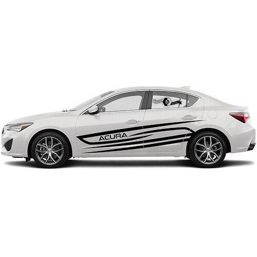 2x Portes de couleur multiples graphiques Acura ILX 2021 Acura TLX ACURA RLX Autocollant de décalcomanie de course automobile