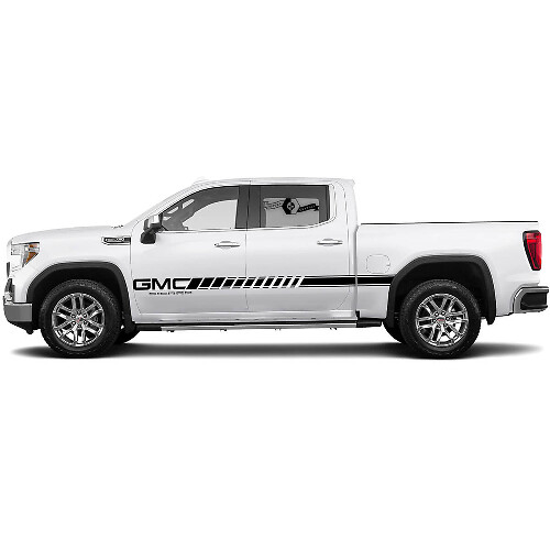 Kit de bandes latérales autocollantes pour portières GMC Sierra 1500 - Autocollants vinyle latéraux graphiques
