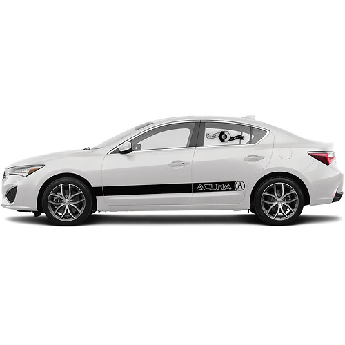 Pouin à bascule latérale Portes de panneau de bascule graphique Acura ILX 2021 TLX ACURA RLX RACING RACING VINYL Decal Sticker