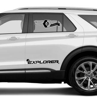 2x FORD EXPLORER Portes Latérales Logo Stickers Autocollants Graphiques Vinyle
