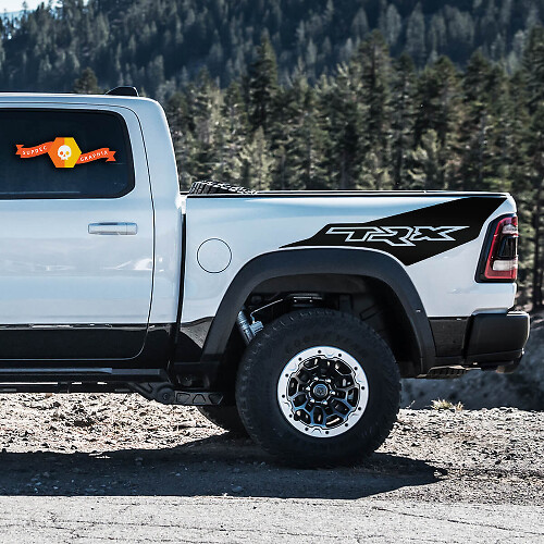 Autocollants en vinyle latéraux arrière style TRX pour Dodge Ram Rebel TRX