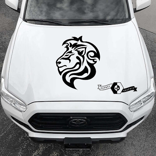 Autocollant Vinyle Capot Style Tribal Lion pour Voitures