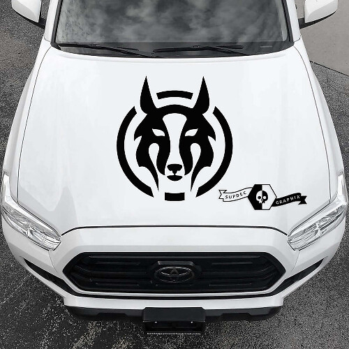 Autocollant en vinyle capot style tribal loup pour Toyota RAV4