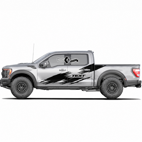 Ensemble de 2 autocollants décalcomanies graphiques personnalisés pour le lit latéral endommagé de musclecar camion power truck 2022