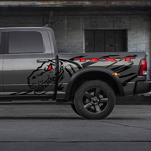 Autocollant vinyle éclaboussure portière arrière latérale Dinosaure T-Rex pour Dodge Ram Rebel 1500 TRX