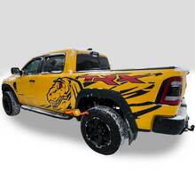 Paire Dodge Ram Rebel Trx 2022+ 2 couleurs côté 1500 TRX Splash Bed Dinosaurs T-REX TRX TRX VINYL Decal Graphic 2