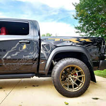 Autocollant vinyle éclaboussure portière arrière latérale Dinosaure T-Rex pour Dodge Ram Rebel 1500 TRX_3