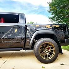 Paire Dodge Ram Rebel Trx 2022+ 2 couleurs côté 1500 TRX Splash Bed Dinosaurs T-REX TRX TRX VINYL Decal Graphic 3