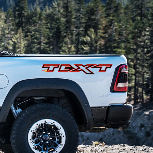 Autocollants vinyle latéraux avec lettrage en relief personnalisé pour Dodge Ram Rebel 1500 TRX_1