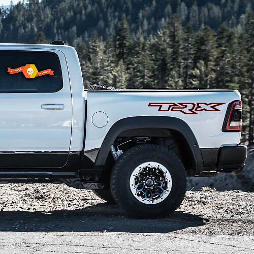 Autocollants vinyle latéraux avec lettrage contour TRX pour Dodge Ram Rebel 1500 TRX