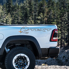 Kit d’autocollants en vinyle personnalisés T-Rex pour table de chevet Dodge Ram 1500 Rebel TRX_2