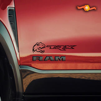 2x petit Dodge Ram Rebel 2022+ 2023+ 1500 dinosaures TRX T-Rex TRX camion vinyle autocollant graphique
