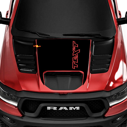 Autocollant vinyle personnalisé pour capot noir Dodge Ram Rebel 1500 TRX