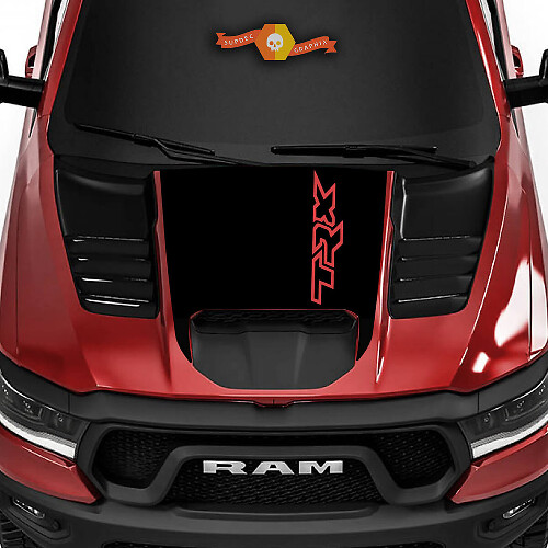 Autocollant en vinyle noir style TRX pour capot Dodge Ram Rebel 1500 TRX