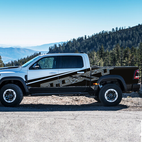 Ensemble de décalcomanies latérales personnalisées style TRX pour Dodge Ram 1500 Rebel/TRX