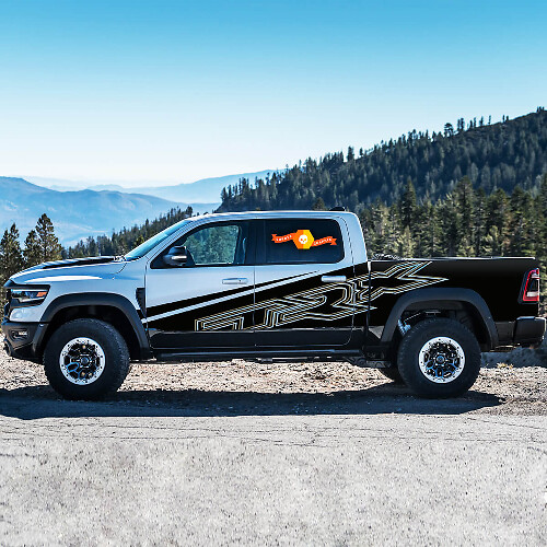 Ensemble d'autocollants latéraux en vinyle style TRX pour Dodge Ram 1500 Rebel/TRX