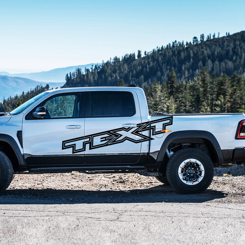 Autocollant latéral en vinyle avec lettrage personnalisé en contour pour Dodge Ram 1500 Rebel TRX