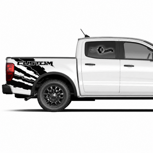 Personnalisé Paire Autocollant Vinyle Diagonal Déchiré de Table de Chevet pour Ford F-150 2022