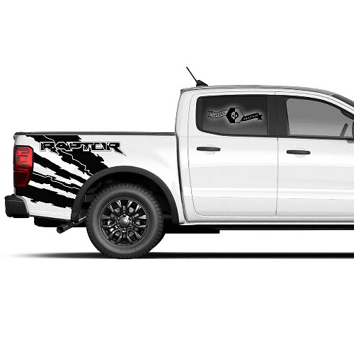 Autocollant Dégradé Graphique Latéral Détruit Lot de 2 pour Ford F-150 Raptor 2022