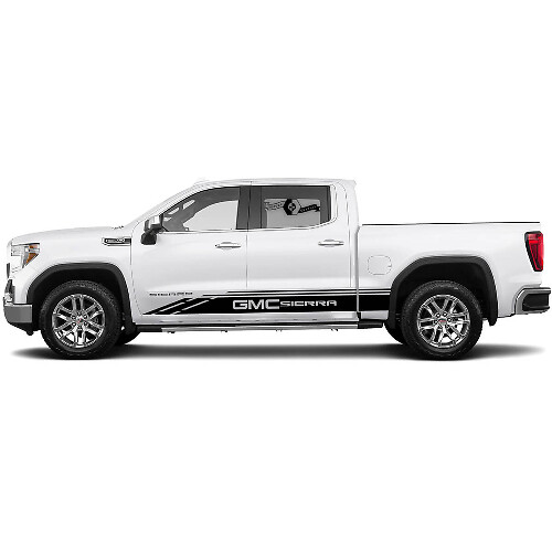 2x Bandes latérales autocollantes pour GMC Sierra 1500 - Autocollants vinyle pour panneau de bas de porte - Kit graphique
