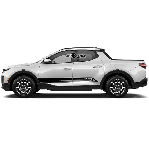 Kit graphique de décalcomanies en vinyle pour bande latérale de logo de bande de bas de caisse adapté à Hyundai Santa Cruz
