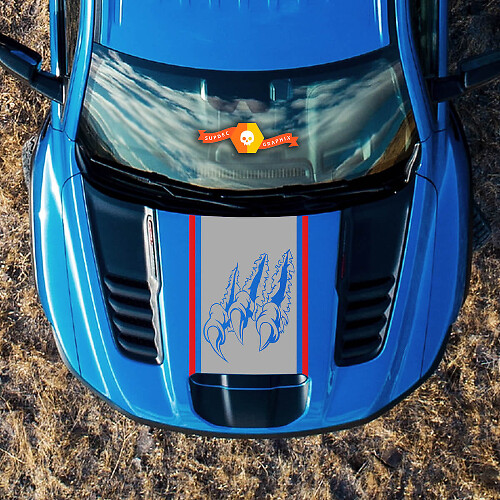 Nouvelles griffes de rayure Capot Ford F150 Raptor 2022 2 couleurs Autocollant graphique de lit latéral
