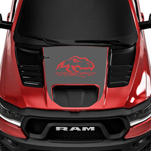 Autocollant en vinyle pour capot avec texte personnalisé et T-Rex pour Dodge Ram Rebel 1500 TRX_3