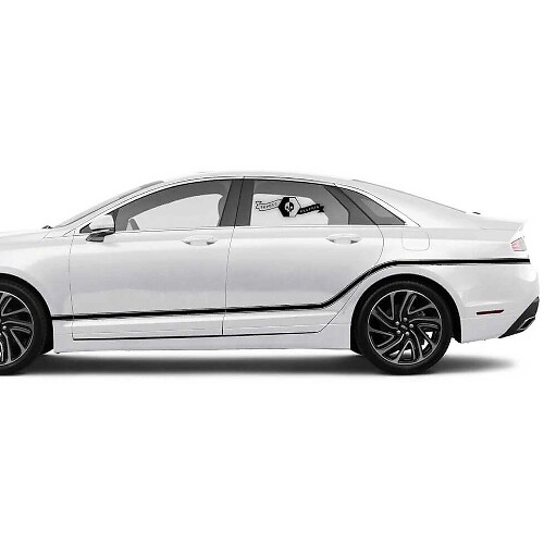 Kit d'autocollants en vinyle à bandes latérales courbées pour Lincoln MKZ 2020
