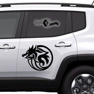 Paire n'importe quel Logo de voiture moderne porte ANIMAUX Dragon nouveau côté portes rayures décalcomanies Kit graphique
