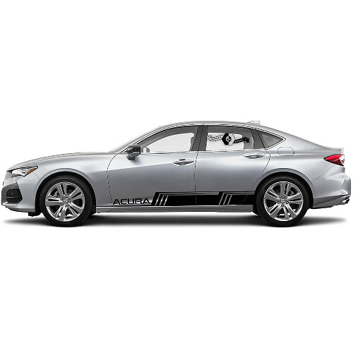 2x Portes latérales Acura 2021 TLX Graphiques de logo multicolores Acura TLX Autocollant en vinyle pour voiture de course
