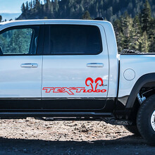 Autocollant Vinyle Personnalisé Texte & Logo Style Hemi pour Porte Dodge Ram 1500_2