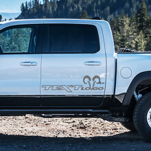 Autocollant Vinyle Personnalisé Texte & Logo Style Hemi pour Porte Dodge Ram 1500_3