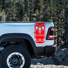 Kit de décalcomanies en vinyle personnalisées style Hemi pour tablette de lit Dodge Ram Rebel 1500 TRX_2
