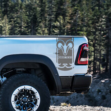 Kit de décalcomanies en vinyle personnalisées style Hemi pour tablette de lit Dodge Ram Rebel 1500 TRX_3