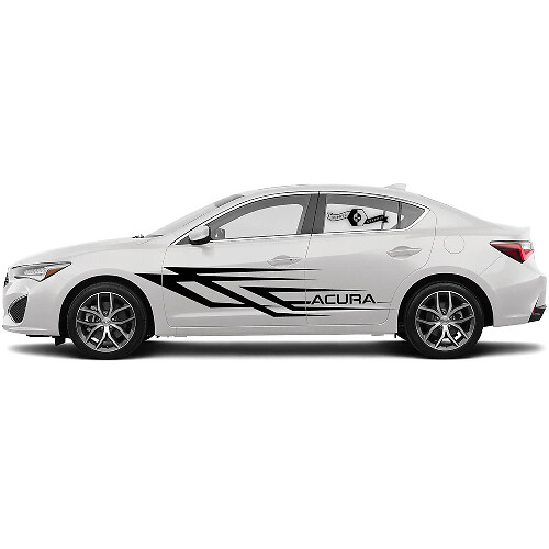 Paire Acura 2021 ILX Logo latéral de n'importe quelle couleur Autocollants de portes Graphiques Acura TLX Voiture Course Vinyle Décalcomanie
