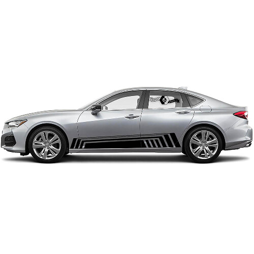 Paire de portes latérales Acura TLX 2021 de couleur quelconque Rocker Panel Autocollant vinyle de course pour voiture Acura TLX
