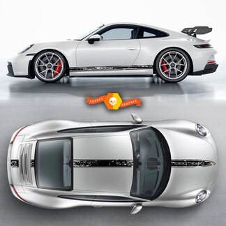2 Porsche 911 Porsche Carrera Rocker Panel Hood Toit Side Stripes Doors Kit Sticker Sticker
