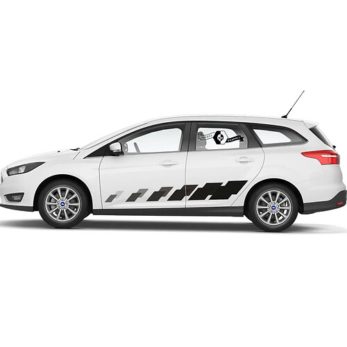 2x 2021+ Ford Focus Portes Côté Nouveau Rocker Panel Ford Focus Car Racing Vinyl Decal Sticker
