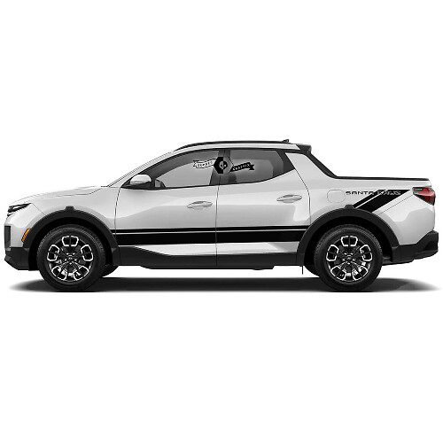 Autocollant vinyle bandes latérales rallye modernes pour Hyundai Santa Cruz