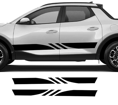 Paire Hyundai Santa Cruz Modern Rally Coors Panel Rocker Panel Logo Vinyl Stickers Decal Graphic