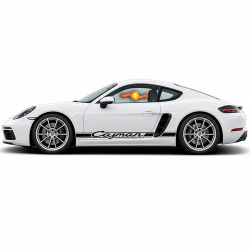 Autocollant en vinyle latéral classique style Carrera pour Porsche 718 Cayman