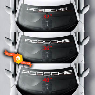 Autocollant de kit de bandes de pare-brise Porsche Logo Spider Sticker
