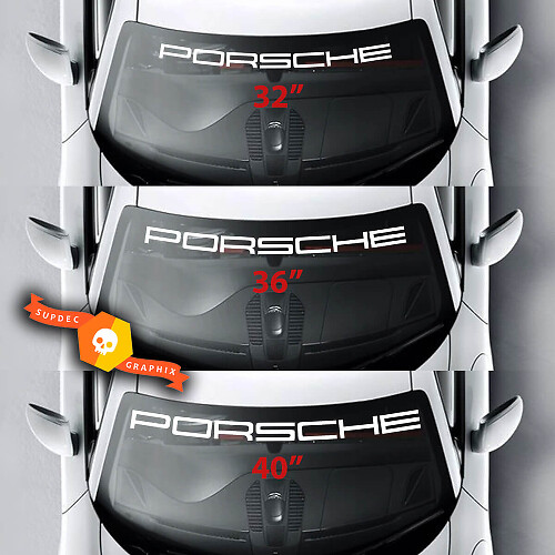 Kit de bandes d'autocollants pour pare-brise araignée du logo Porsche
