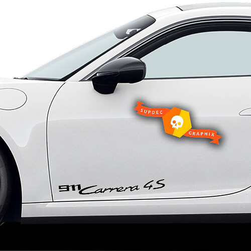Autocollants Porsche en paire Autocollant de décalque de porte latérale Porsche 911 Carrera 4S
