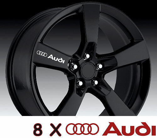 8 X AUDI Roues Poignée de Porte Autocollants Autocollants Graphiques Vinyle
